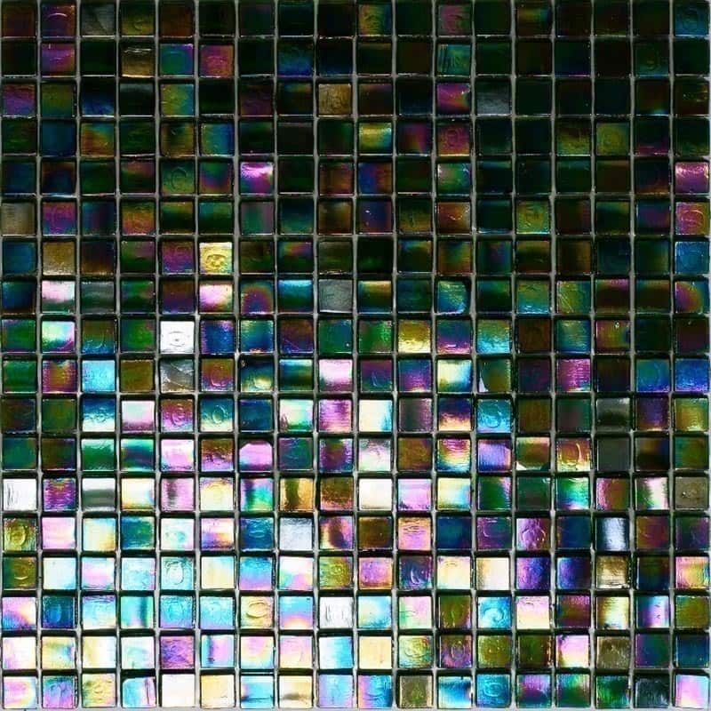 Apollo tile 12" x 12" Skosh Glossy Rainbow Green Glass Tile (18.69 sq ft/case) - 20 Pack