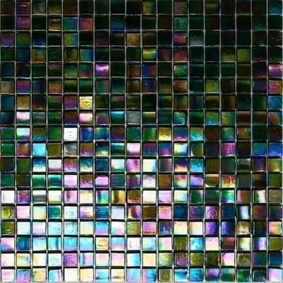 Apollo tile 12" x 12" Skosh Glossy Rainbow Green Glass Tile (18.69 sq ft/case) - 20 Pack