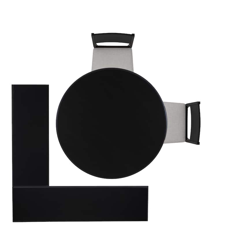 Josie Black Wooden 4-Piece Nook Table and Dining Chair Set with 2 Chairs