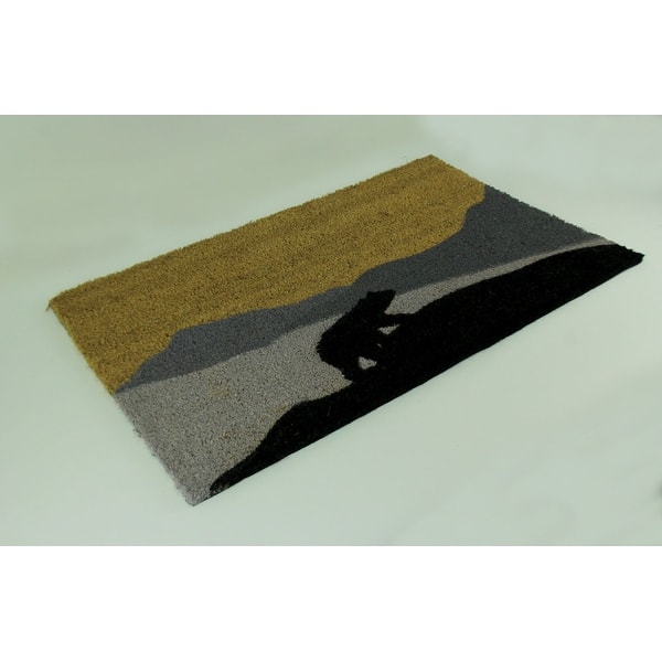 Shop Indoor Outdoor Natural Coir Black Bear Door Mat 0 25 X 29 5