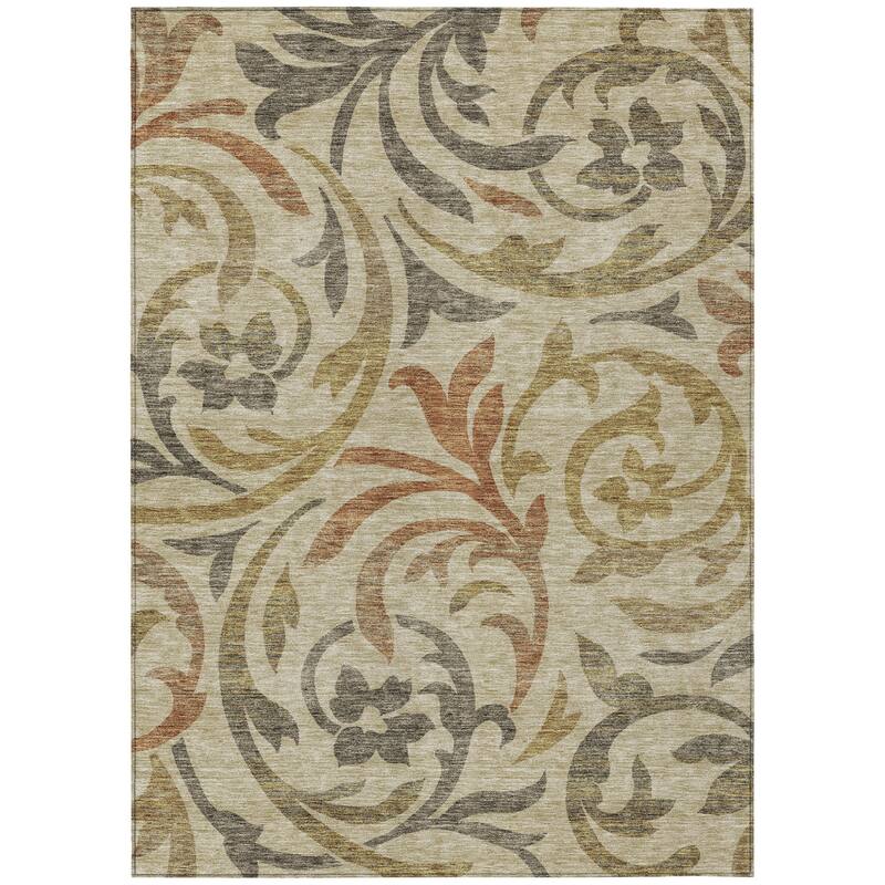 HomeRoots Floral Transitional Rectangle Outdoor Rug