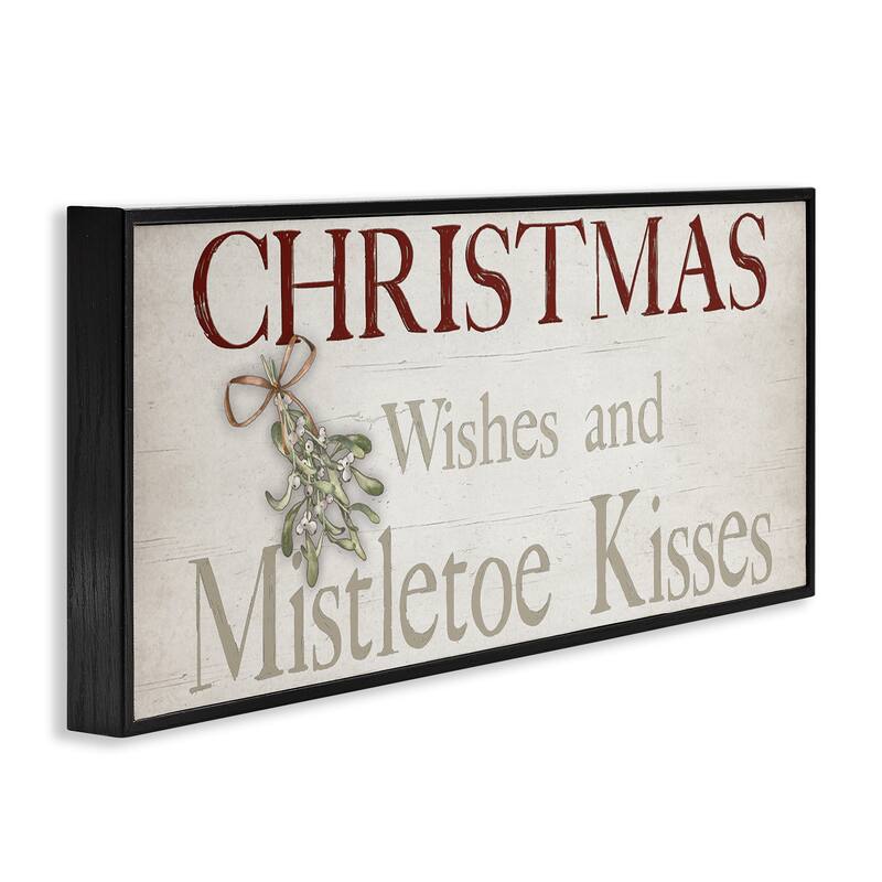Stupell Christmas Wishes & Mistletoe Kisses Framed Giclee Art Design By Susie Boyer