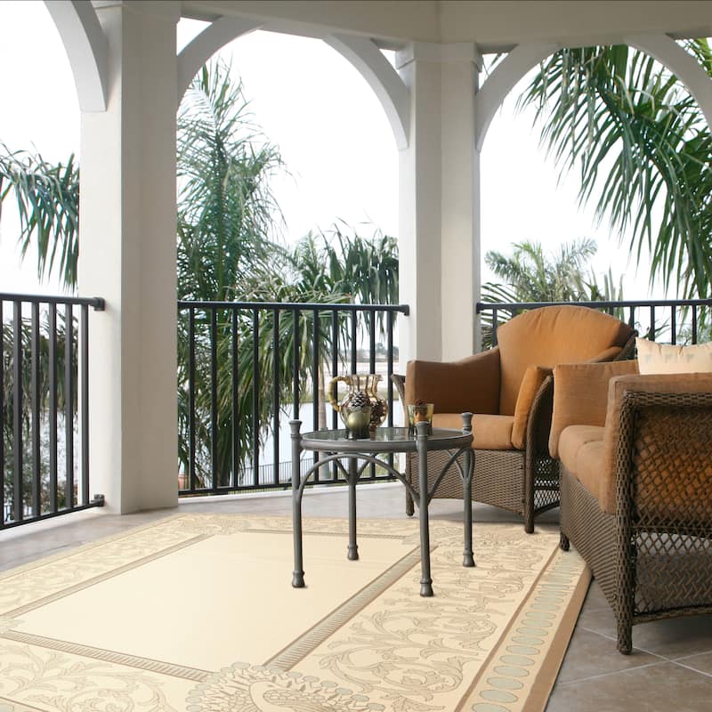 SAFAVIEH Courtyard Tjarkje Indoor/ Outdoor Waterproof Patio Backyard Rug
