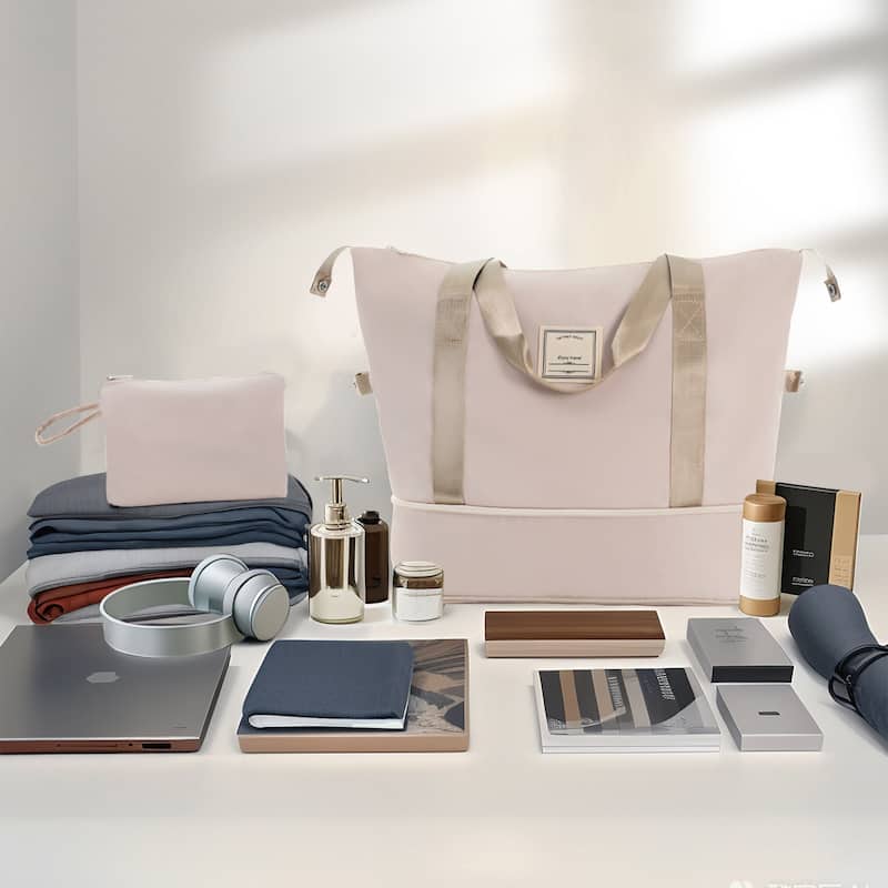 3 Piece Carry on Luggage Set, ABS Hardshell Lightweight Durable Suitcase with Wheels and Duffel Bag & Toiletry Bag, for Travel