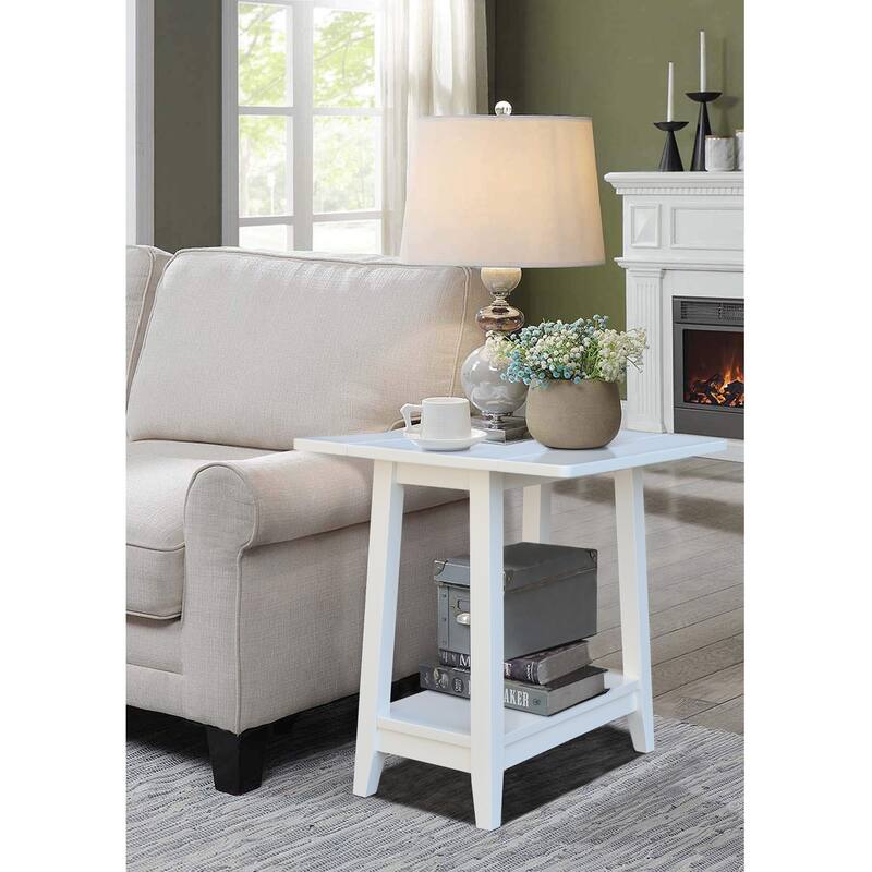 Square Solid Wood Drop Leaf Side Table