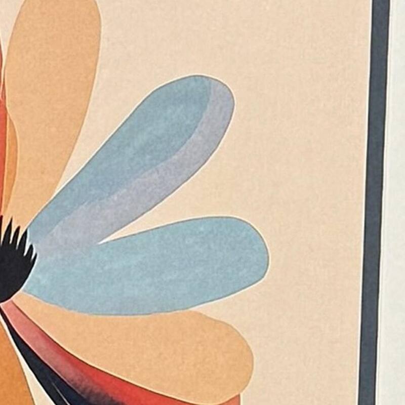 HomeRoots Set Of Two Colorful Flowers Brown Framed Wall Art