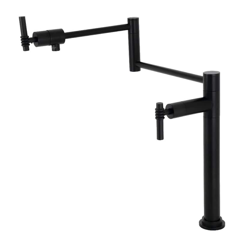 Kingston Brass KS470.ML Milano 3 GPM Single Hole Pot Filler with Lever - Matte Black