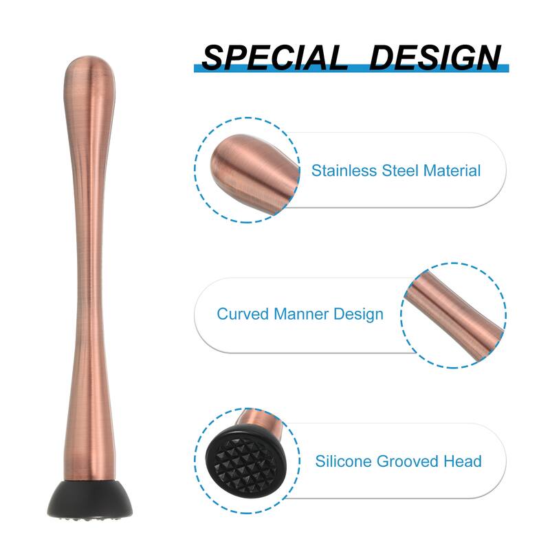 9inch Stainless Steel Cocktail Muddler Drink Muddler Bar Tool Bronze