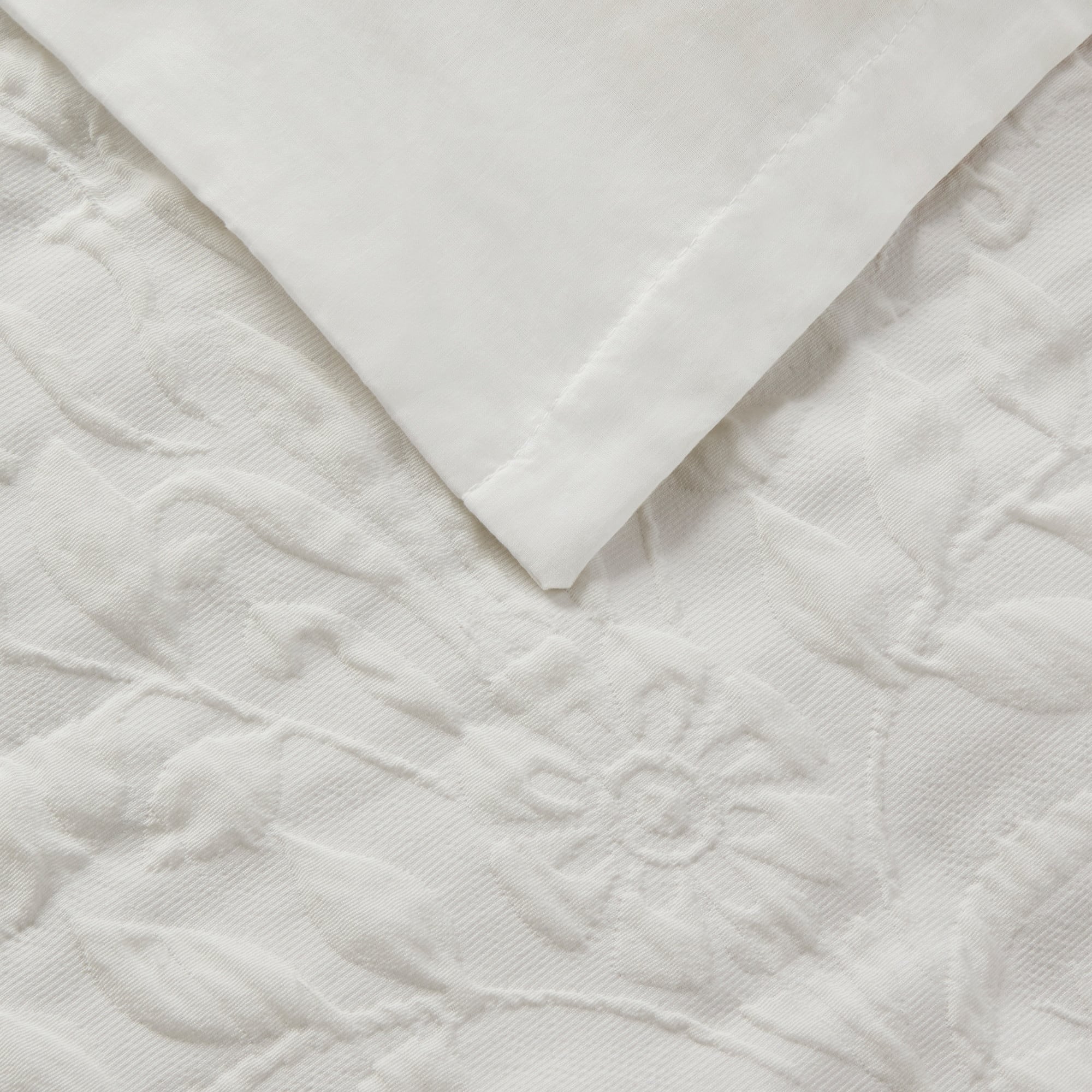 Laura Ashley Rowland Matelasse White Cotton Duvet Cover Set - Bed Bath ...