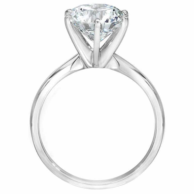 Platinum 3.14Ct Certified Diamond Solitaire Engagement Ring Lab Grown