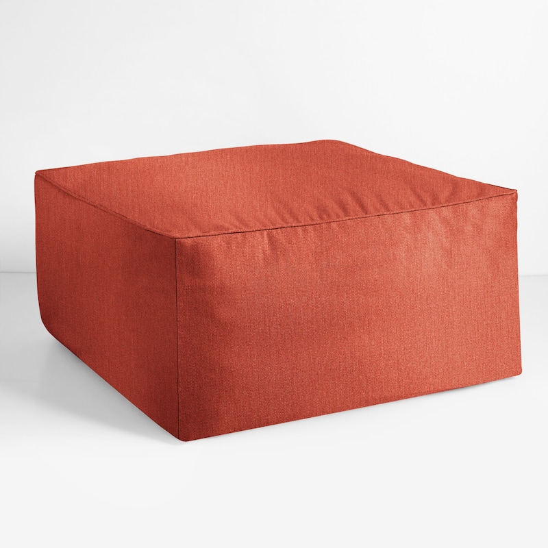 Sorra Home Sunbrella Outdoor Corded Solid Bean Pouf