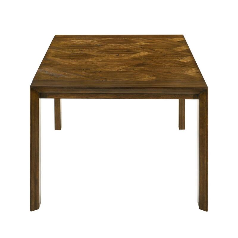 Liyo Dining Table, 71 Inch Rectangular Brown Wood Top, Block Legs