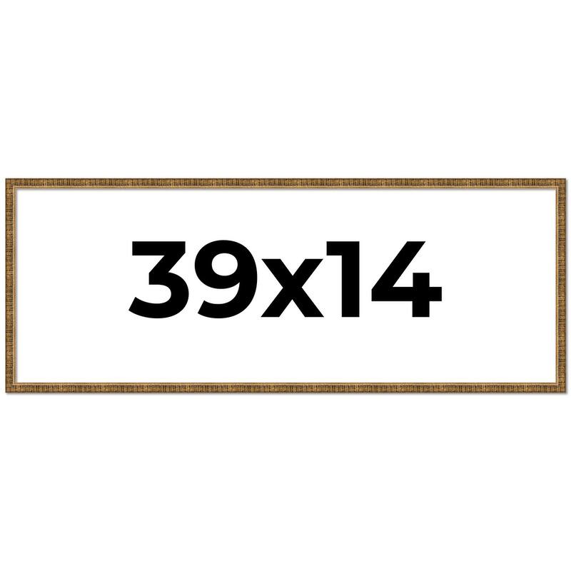 39x14 Frame Gold Kingsley Distressed Solid Wood Picture Frame Width