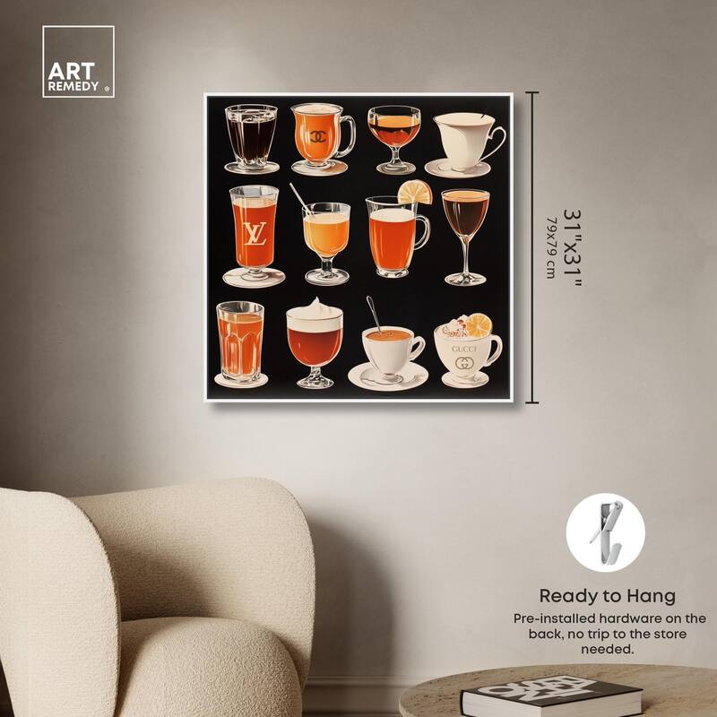 Glam Coffee Drink Collection Canvas by Art Remedy