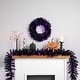 preview thumbnail 4 of 4, Pre-Lit Black Crystal Pine Artificial Halloween Garland - 9' x 12" - LED Purple - 9' x 12"