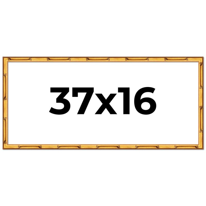 37x16 Frame Gold Bamboo Picture Frame Modern Photo Frame Includes UV Acrylic Shatter Guard Front Acid Free Foam Backing Board