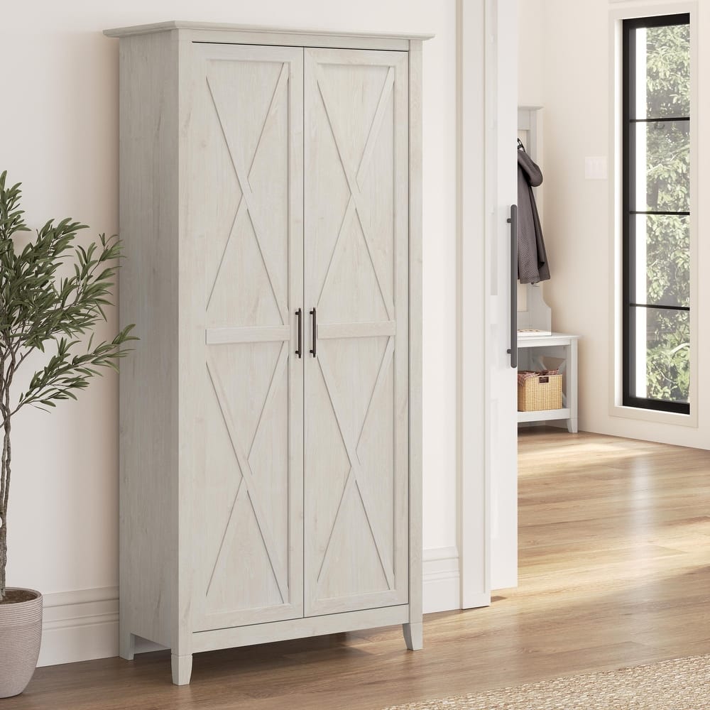 Key West Tall Storage Cabinet with Doors and Shelves by Bush Furniture