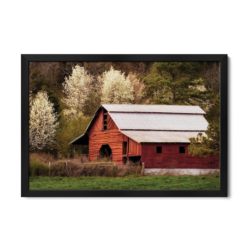 Skylight Red Barn Premium Framed Poster by Andy Amos - Black - 24x16x1