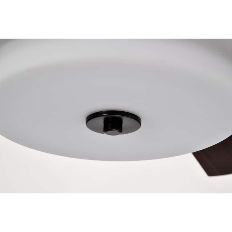 Alistair Matte Black Lighted Ceiling Fan Wooden 5-Blade with Remote