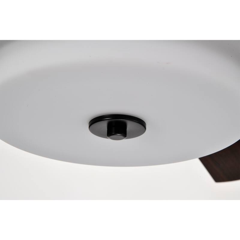 Matte Black Lighted Ceiling Fan Wooden 5-Blade with Remote