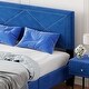 preview thumbnail 3 of 4, Modern Velvet Simple Queen Size Upholstered Bed Frame with Rivet Design,Platform Bed