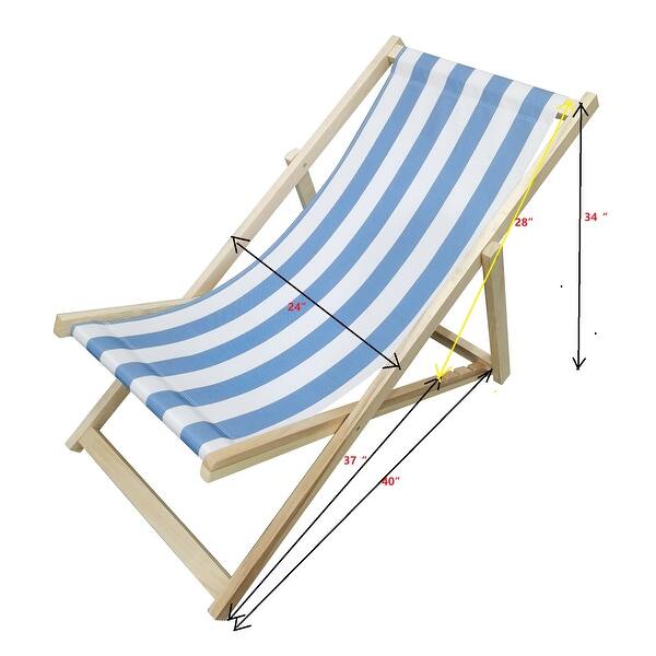 Outdoor Rustic Populus Wood Folding Stripe Beach Chair Bed Bath