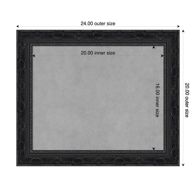 Amanti Art Filigree Gloss Black Framed - 24 x 20 in - Filigree Gloss Black
