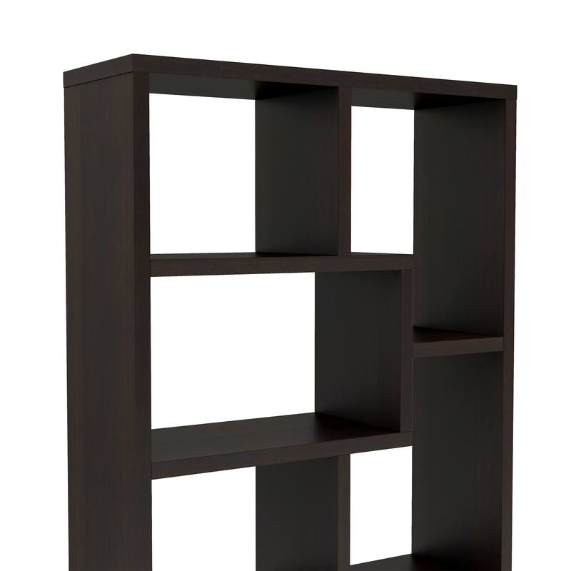 DH BASIC Modern Geometric 8-Shelf Open-Back Bookcase by Denhour