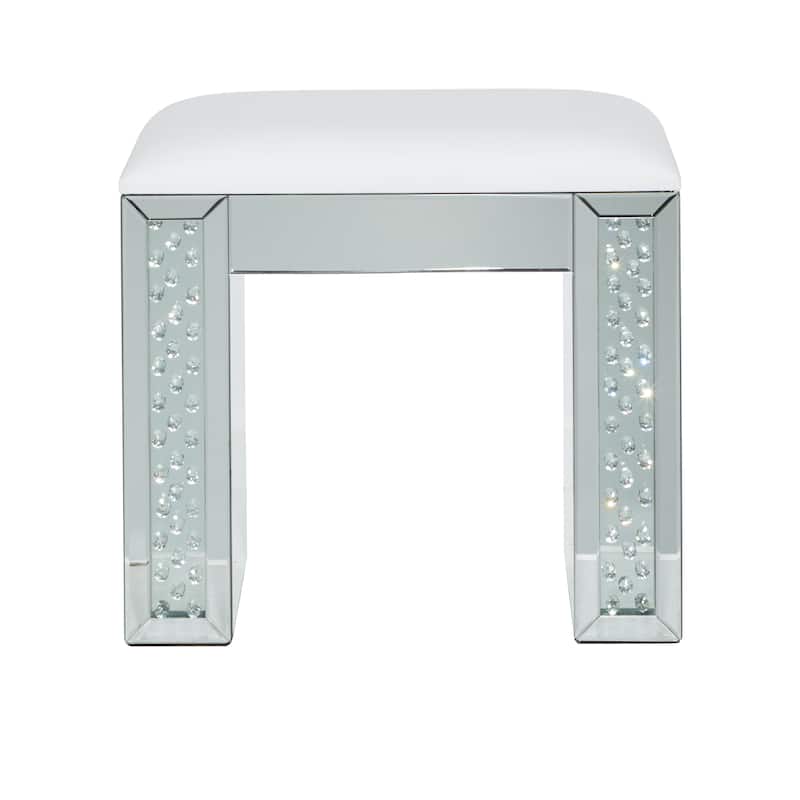 Silver Glam Stool 21 x 22 x 15 - 22 x 15 x 21