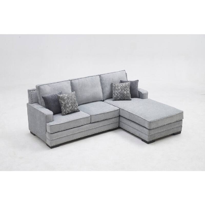 Classic Upholstered Sectional Sofa Couch with Right-Facing Chaise