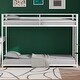 preview thumbnail 9 of 15, Twin over Twin Square Metal Bunk Bed With Exchangeable Ladder White