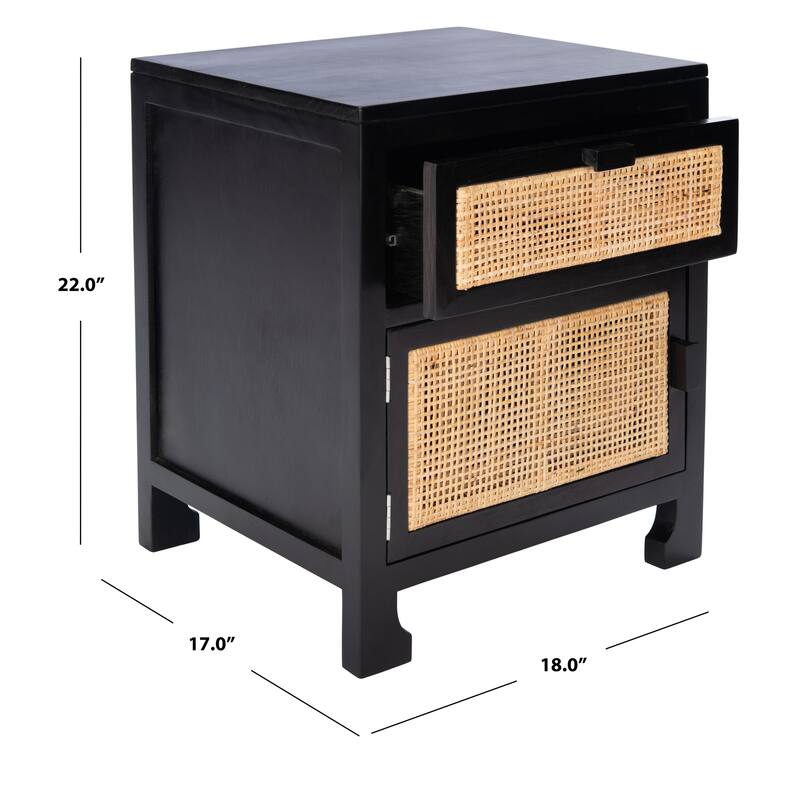 SAFAVIEH Zhane Coastal 1-Drawer 1-Door Nightstand