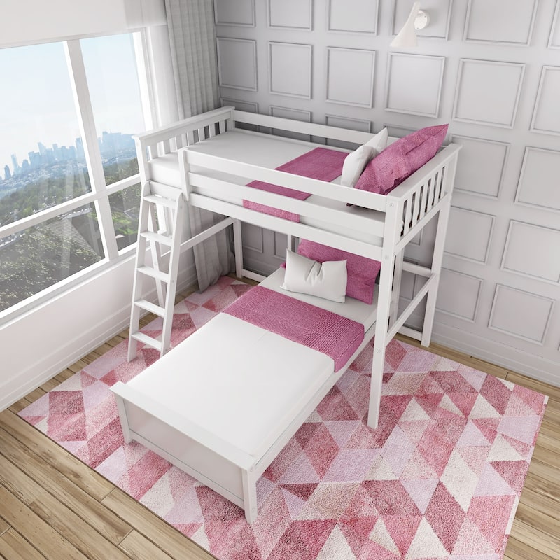 Max and Lily L Shaped Twin over Twin Bunk Bed