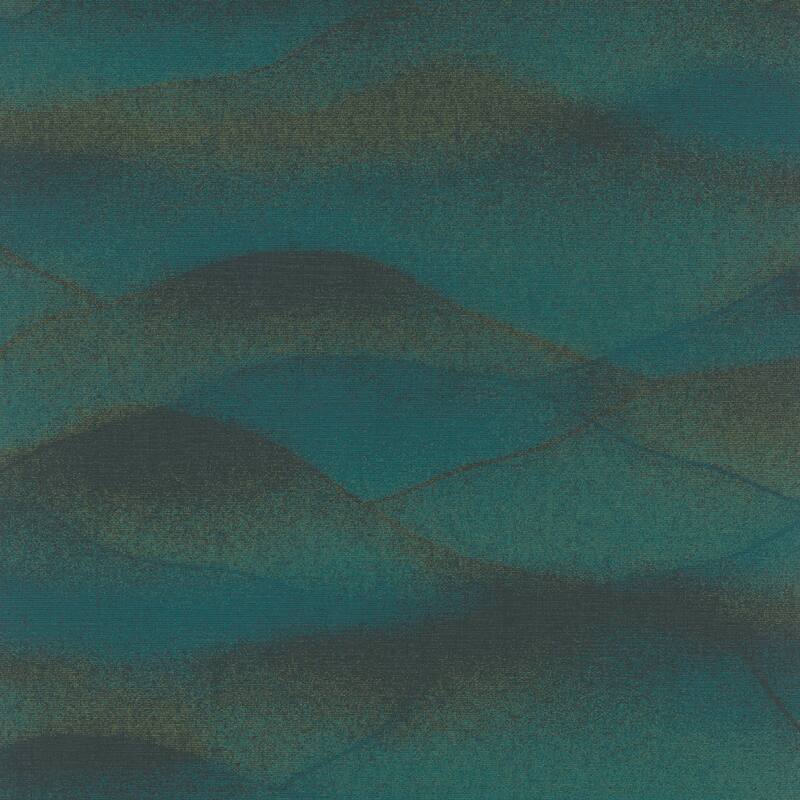 Galerie Wallcoverings Hotel Rolling Hills Landscape Non-woven Glitter Wallpaper Roll - 33 feet x 21 inches - Green