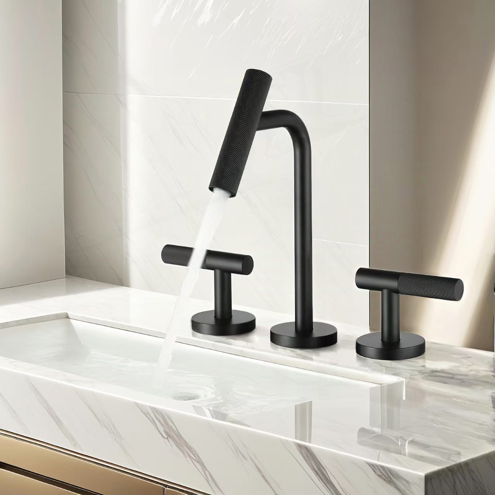 Two Handles Widespread 8 inch Bathroom Faucet