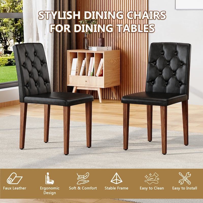 2-piece Technology Cloth Dining Chair: Ergonomically Designed with a Buckle Backrest, 35 inches High, Metal Legs