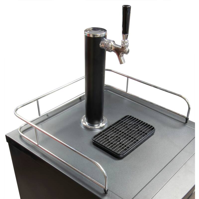 HomeCraft 4.9 Cu. Ft. Full Size Kegorator Draft Beer Dispenser, Black Stainless Steel