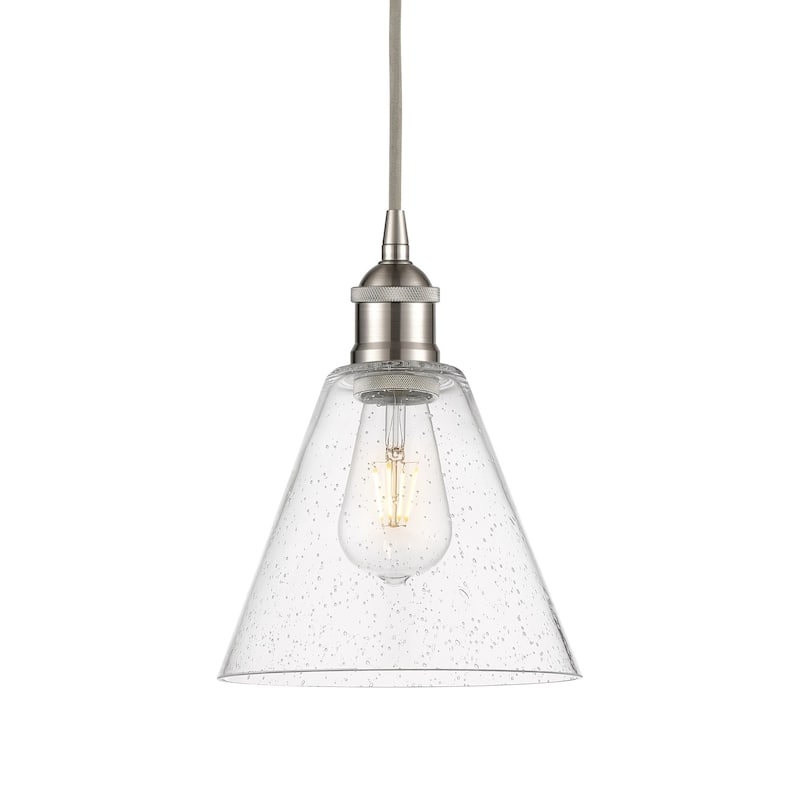 Innovations Lighting 616-1P-11-8 Edison Pendant Edison 8" Wide Mini - Brushed Satin Nickel / Seedy