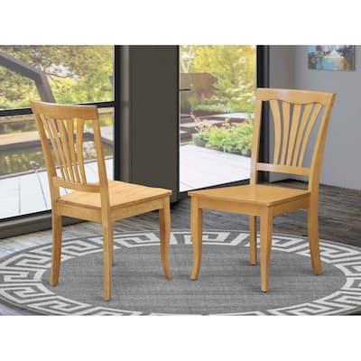 Slatted Back Dining Chairs with Hardwood Frame and Solid Wood Seat - Black and Cherry Finish, Set of 2 - 18