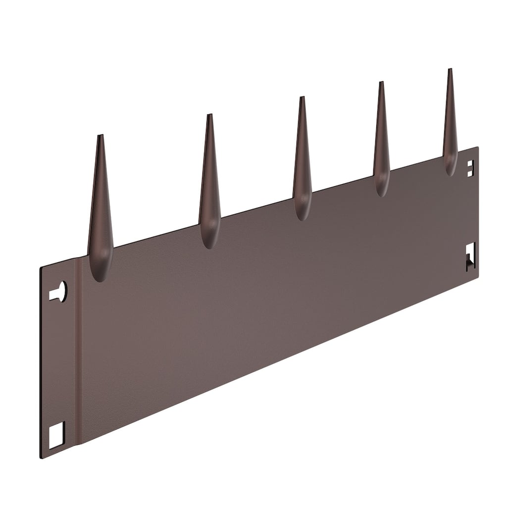5 Pieces Brown Galvanized Steel Rust-Resistant Flexible Landscape Edging Border with Spikes - 39 x 8.15 x 0.06 in