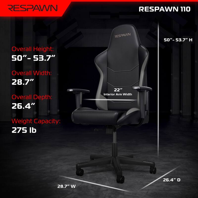 RESPAWN 110 Ergonomic Gaming Chair - Racing Style High Back PC Computer Desk Office Chair