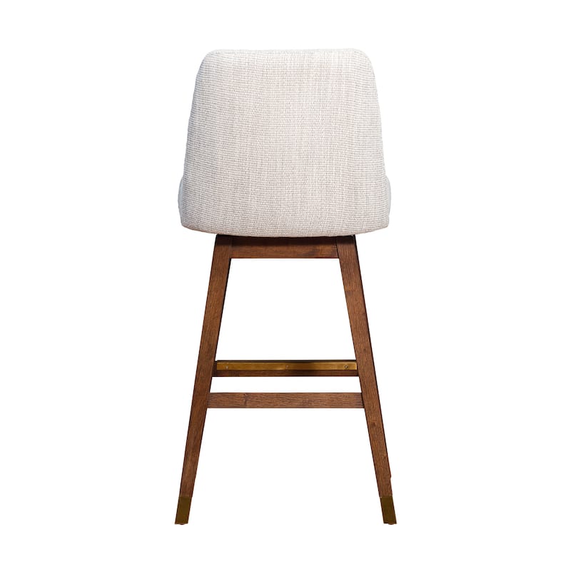 Amalie Upholstered Bar Stool, Swivel Counter Chair with Solid Wood Frame
