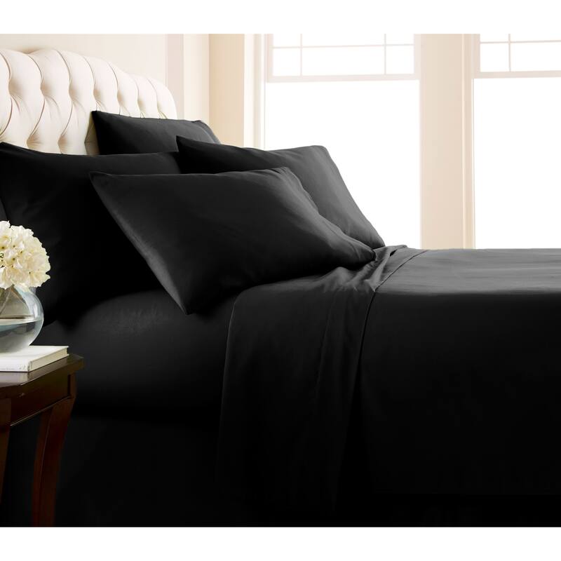 Twin/Twin XL Dorm Room Ultra-Soft Deep Pocket 4-piece Bed Sheet Sets - Twin - Black