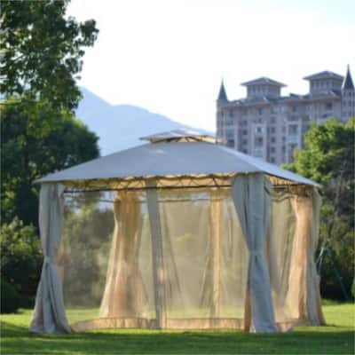 AOOLIVE Gazebo Tent Outdoor BBQ Gazebo Tent with UV Protection - Beige