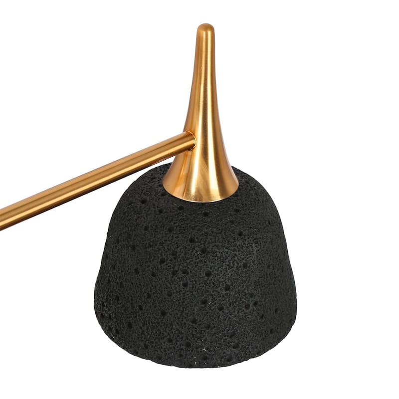 Ampla Modern Farmhouse 2-light Bathroom Vanity Light Black Gold Sonce with Resin Shade