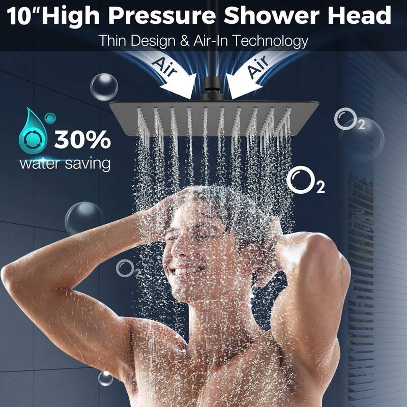 Bathlet 10" Rainfall Shower Head And 16" Adjustable Extension Arm Combo