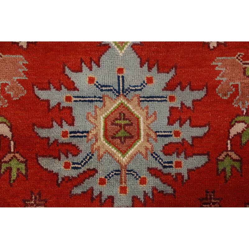 Orange Medallion Heriz Serapi Large Rug Hand-Knotted Wool Carpet - 11'8" x 15'3"