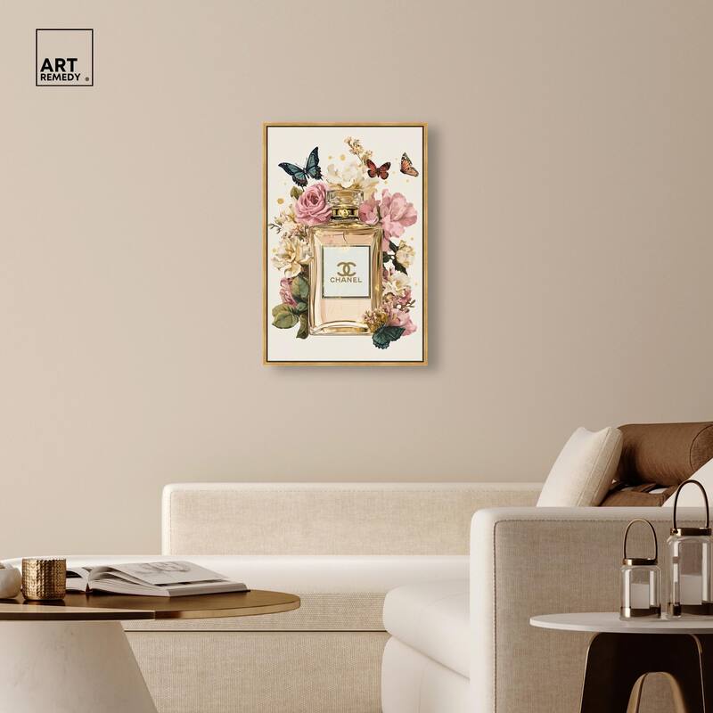 Glam Bloom Butterfly Perfume Canvas by Art Remedy