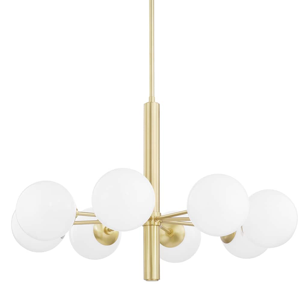 Mitzi by Hudson Valley Stella 8-light Chandelier with Opal Shiny Glass