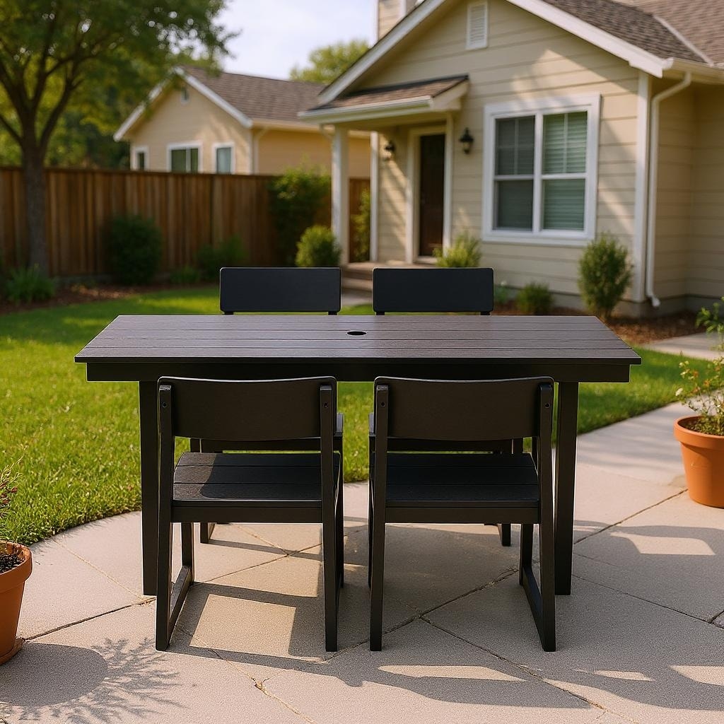5-Piece HDPE Outdoor Dining Set for 4